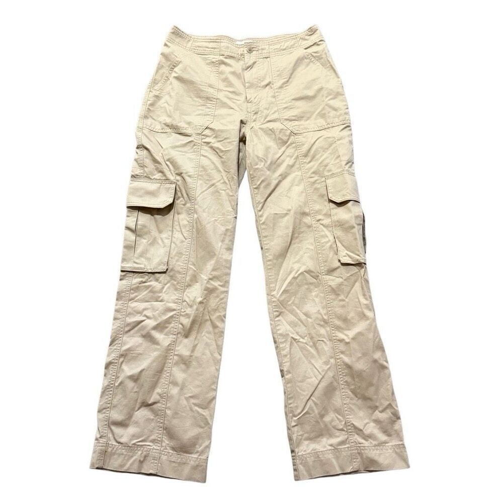 Abercrombie & Fitch Cargo Tan Straight Leg Pants Size 8R - Picture 1 of 3